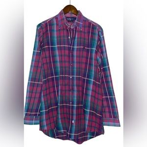 Ralph Lauren Checked Buttoned Men Long Sleeves Shirt M Office‎ Work Career